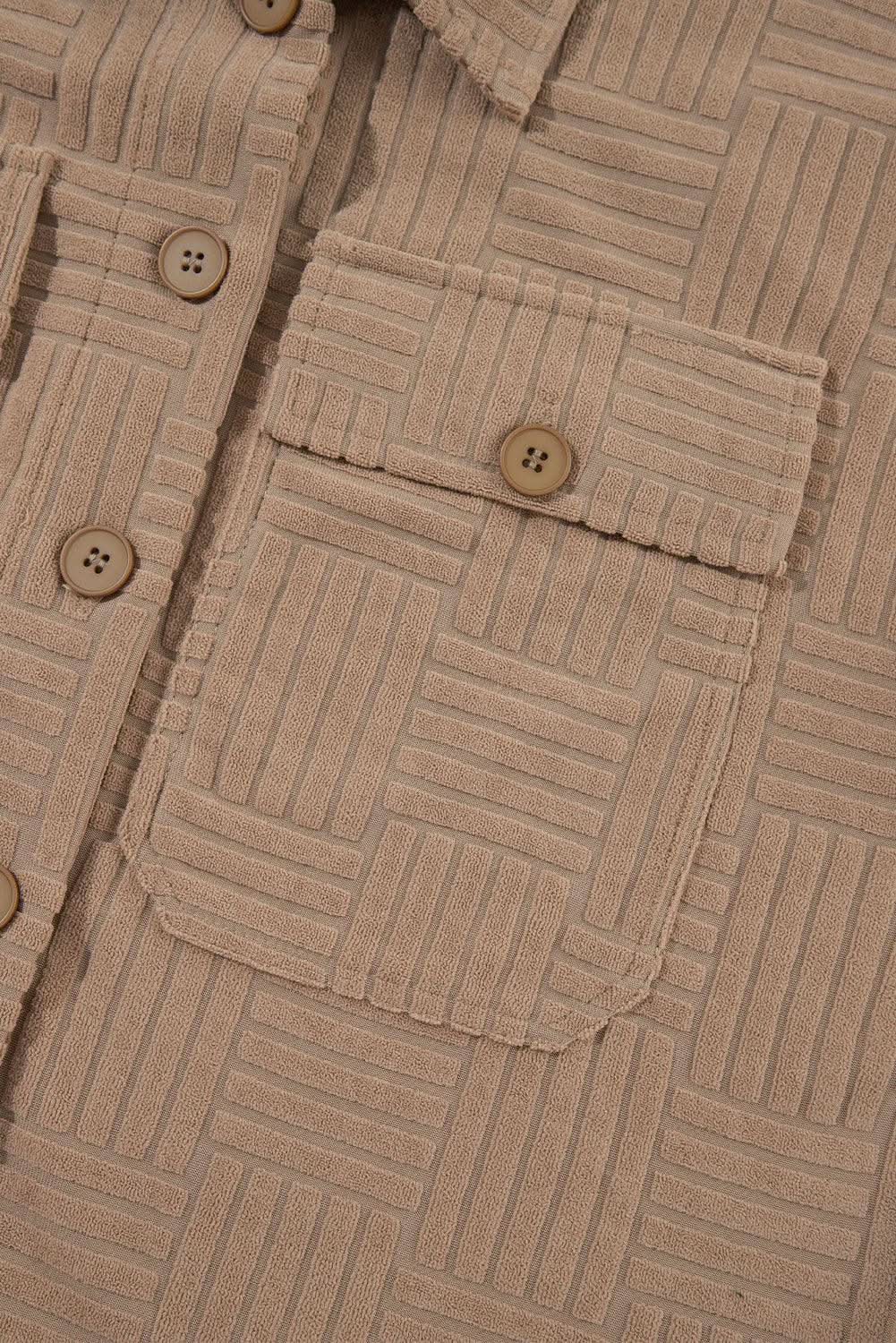 Chic dark khaki shacket with pockets - Love Salve